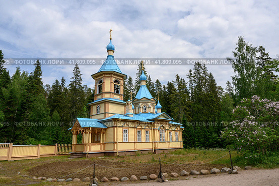 The Church of the Assumption of the Blessed Virgin Mary in the Gethsemane Skete on the island of Valaam in Karelia (2023 год). Стоковое фото, фотограф Сергей Фролов / Фотобанк Лори