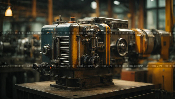The concept of the industry. equipment at the factory. Стоковое AI-изображение, AI-художник Степан Хаджи / Фотобанк Лори
