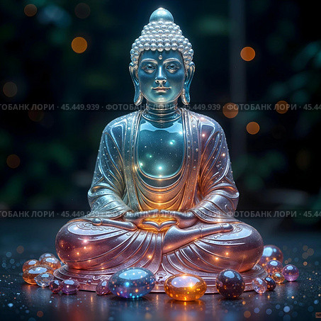 The Diamond Buddha. Стоковое AI-изображение, AI-художник RamA / Фотобанк Лори
