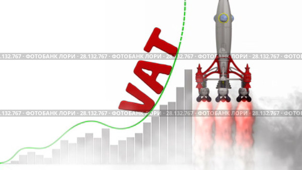 The graph of VAT (Value Added Tax) growth. Стоковая анимация, аниматор WalDeMarus / Фотобанк Лори