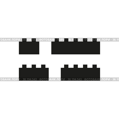 The icon of the building block. Simple flat vector illustration on a white background. Стоковая иллюстрация, иллюстратор Марина Дычек / Фотобанк Лори
