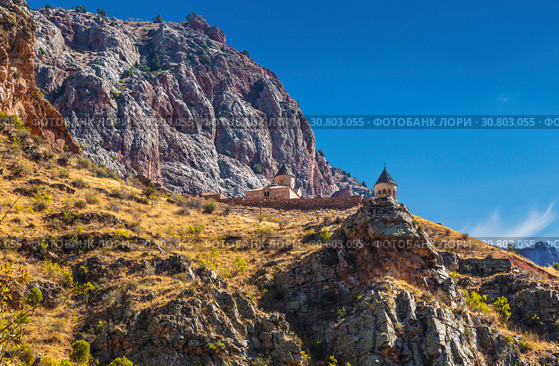 The medieval monastery of Noravank in the mountains of Armenia. It was founded in 1205. (2018 год). Стоковое фото, фотограф Наталья Волкова / Фотобанк Лори