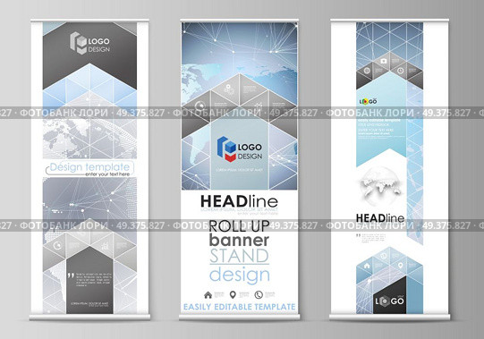 The minimalistic vector illustration of the editable layout of roll up banner stands, vertical flyers, flags design business templates. Technology concept. Molecule structure, connecting background. The minimalistic vector illustration of the editable layout of roll up banner stands, vertical flyers, flags design business templates. Technology concept. Molecule structure, connecting background. Стоковая иллюстрация, агентство Ingram Publishing / Фотобанк Лори
