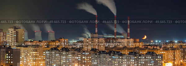 Thermal power plant in the city of Minsk. Belarus. Стоковое фото, агентство Ingram Publishing / Фотобанк Лори