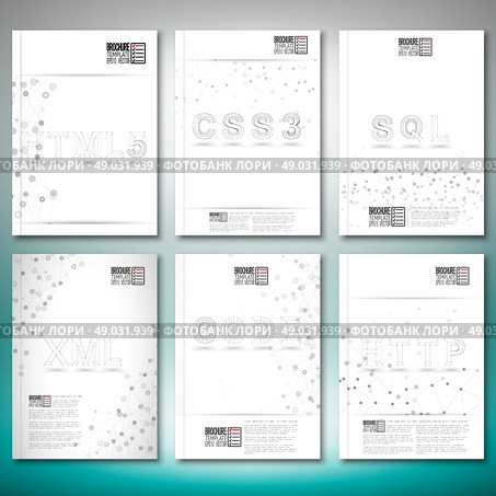 Three dimensional mesh stylish words- html5, css3, sql, xml, code, http.  Brochure, flyer or report for business, templates vector. Стоковая иллюстрация, агентство Ingram Publishing / Фотобанк Лори