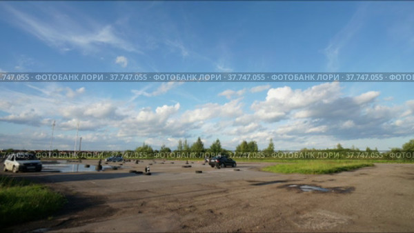 Time-lapse 4К. Учебная машины на автодроме. Стоковое видео, видеограф Руслан Лесков / Фотобанк Лори