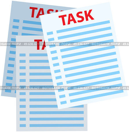 To do list or check list isolated on white background. Paper sheets with tasks for doing at work. List of assignments to be done by employee at work. Sheets of paper with text and inscription task. Sheets of paper with text and inscription task. List of assignments to be done by employee at work. Стоковая иллюстрация, агентство Ingram Publishing / Фотобанк Лори