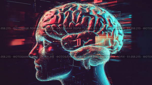 tomography rotating brain scan ai generated. Стоковое AI-изображение, AI-художник Vectorwin / Фотобанк Лори