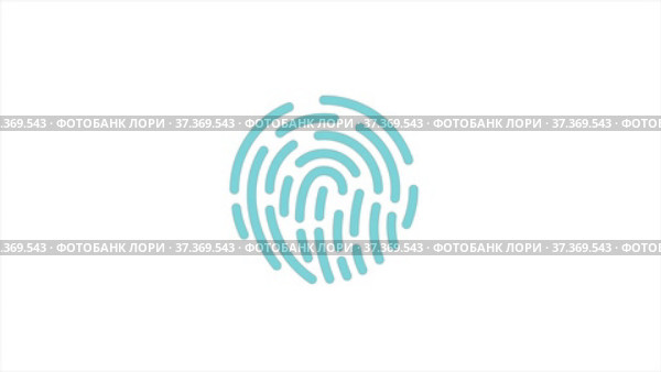 Touch ID video icon for mobile device design. White background. Security icon. Стоковое видео, видеограф Денис Калетник / Фотобанк Лори