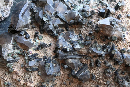 tourmaline and smoke quartz in cleavelandite. Стоковое фото, фотограф Willy Brüchle / PantherMedia / Фотобанк Лори