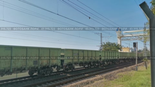 Товарный поезд (2024 год). Редакционное видео, видеограф Сергей Татаринцев / Фотобанк Лори