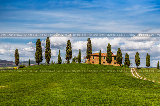 Traditional rural landscape, Tuscany, Italy (2014 год). Стоковое фото, фотограф Наталья Волкова / Фотобанк Лори