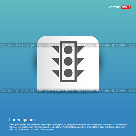 Traffic Lights icon - Blue Sticker button. Стоковая иллюстрация, агентство Ingram Publishing / Фотобанк Лори