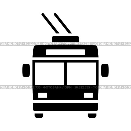 Trolleybus Icon. Black Stencil Design. Vector Illustration. Стоковая иллюстрация, агентство Ingram Publishing / Фотобанк Лори