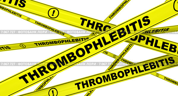Тромбофлебит (thrombophlebitis). Желтая оградительная лента. Стоковая иллюстрация, иллюстратор WalDeMarus / Фотобанк Лори