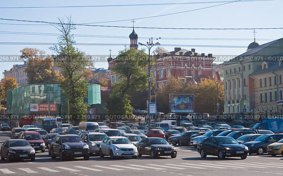 Трубная площадь, Рождественский бульвар, Рождественский монастырь. Москва (2010 год). Редакционное фото, фотограф Николай Коржов / Фотобанк Лори