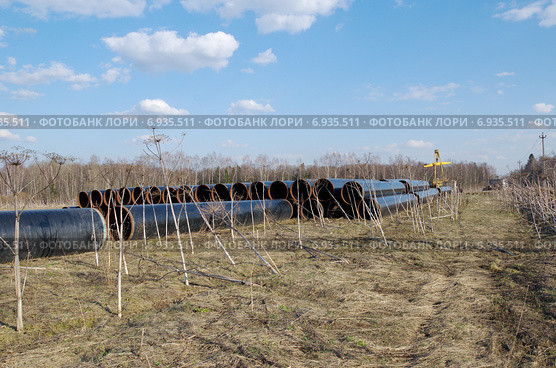 Трубы для газопровода (2014 год). Стоковое фото, фотограф Елена Коромыслова / Фотобанк Лори