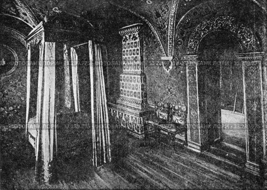 Царская опочивальня в Кремлевском дворце. Стоковая иллюстрация, иллюстратор Мария Кылосова / Фотобанк Лори