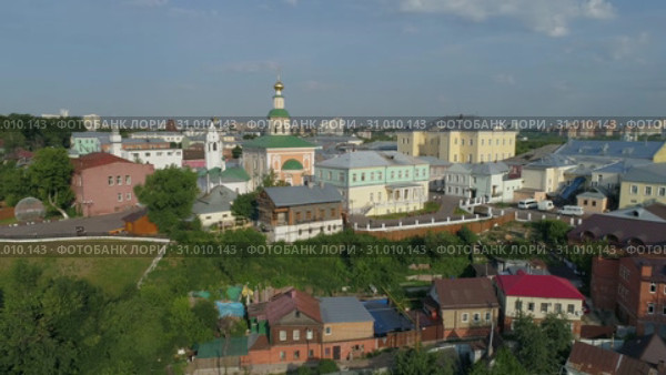 Центр Владимира. Съёмка с коптера (2019 год). Стоковое видео, видеограф Евгений Ковалев / Фотобанк Лори