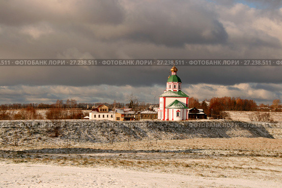 Церковь Бориса и Глеба на Борисовской стороне. Ноябрь в Суздале (2014 год). Стоковое фото, фотограф Щеголева Ольга / Фотобанк Лори