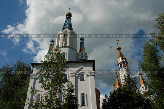 Церковь Иконы Божией Матери Боголюбская в Пушкино (новая). Московская область (2011 год). Стоковое фото, фотограф lana1501 / Фотобанк Лори