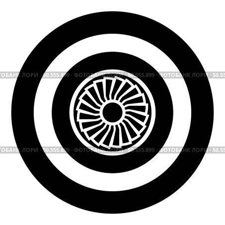 Turbine airplane turbomachine jet engine aircraft motor fan plane icon in circle round black color vector illustration image solid outline style simple. Turbine airplane turbomachine jet engine aircraft motor fan plane icon in circle round black color vector illustration image solid outline style. Стоковая иллюстрация, агентство Ingram Publishing / Фотобанк Лори