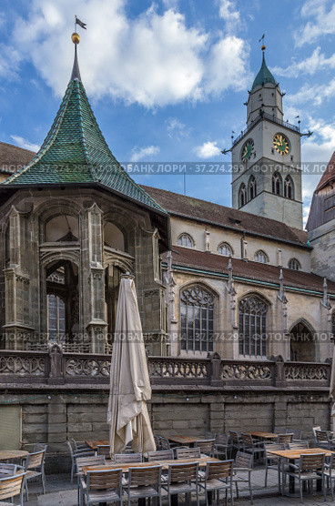 Юберлинген, Германия. Часовня и приходская церковь Санкт Николаус Minster, поздняяя готика, XIV - XVI вв. (2017 год). Стоковое фото, фотограф Rokhin Valery / Фотобанк Лори