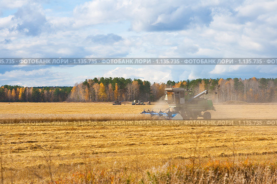 Уборка зерновых (2009 год). Редакционное фото, фотограф Сергей Болоткин / Фотобанк Лори