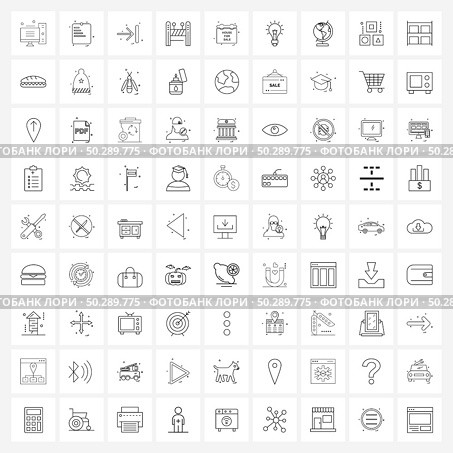 UI Set of 81 Basic Line Icons of board, board, arrow, emergencies, road Vector Illustration. Стоковая иллюстрация, агентство Ingram Publishing / Фотобанк Лори