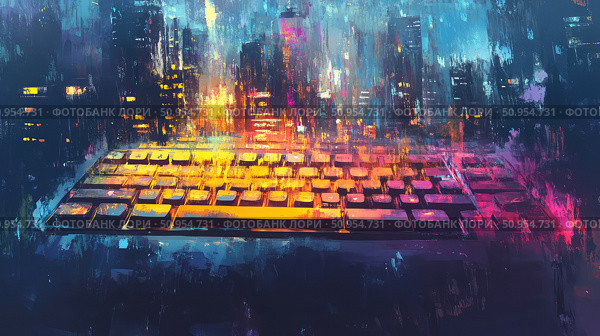 unification merging keyboard ai generated. Стоковое AI-изображение, AI-художник Vectorwin / Фотобанк Лори