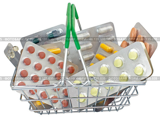 Упаковки с медицинскими таблетками на белом фоне. Packages with medical pills on a white background. Стоковое фото, фотограф Татьяна Д / Фотобанк Лори