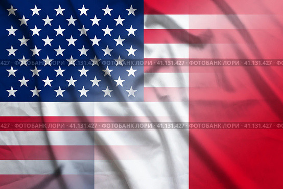 USA and France official flag international contract FRA USA. Стоковая иллюстрация, иллюстратор Кабак Дмитрий / Фотобанк Лори