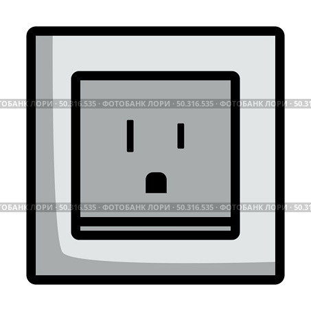 USA Electrical Socket Icon. Editable Bold Outline With Color Fill Design. Vector Illustration. Стоковая иллюстрация, агентство Ingram Publishing / Фотобанк Лори