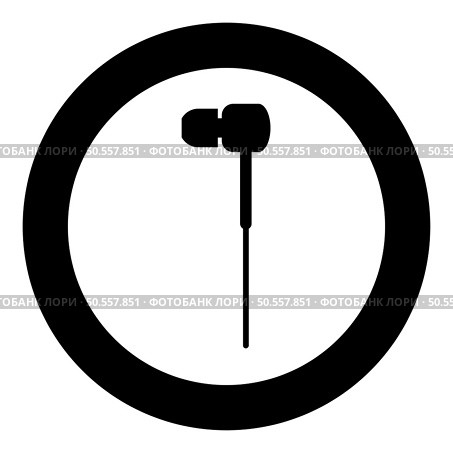 Vacuum headphones wired icon in circle round black color vector illustration image solid outline style simple. Vacuum headphones wired icon in circle round black color vector illustration image solid outline style. Стоковая иллюстрация, агентство Ingram Publishing / Фотобанк Лори