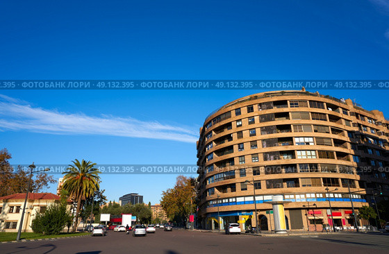 Valencia Zaragoza square Saragossa in Spain. Стоковое фото, агентство Ingram Publishing / Фотобанк Лори