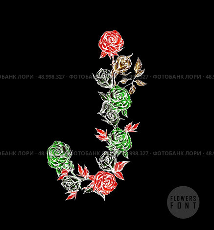 Vector colorful flower font. Can be used banners, invitation, congratulation or website layout vector. Стоковая иллюстрация, агентство Ingram Publishing / Фотобанк Лори