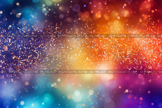 Vibrant spectrum of colorful light particles. Стоковое AI-изображение, AI-художник Иван Рябоконь / Фотобанк Лори