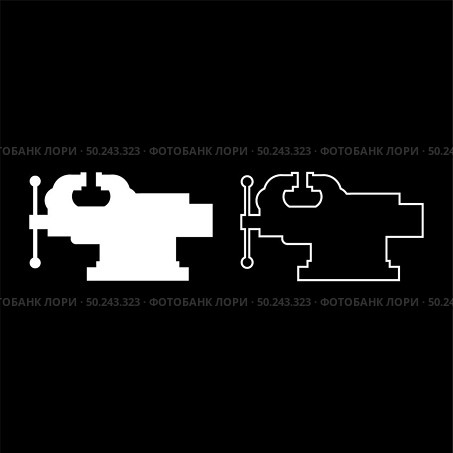 Vice Jaw vise Repair clamp tool icon outline set white color vector illustration flat style simple image. Стоковая иллюстрация, агентство Ingram Publishing / Фотобанк Лори
