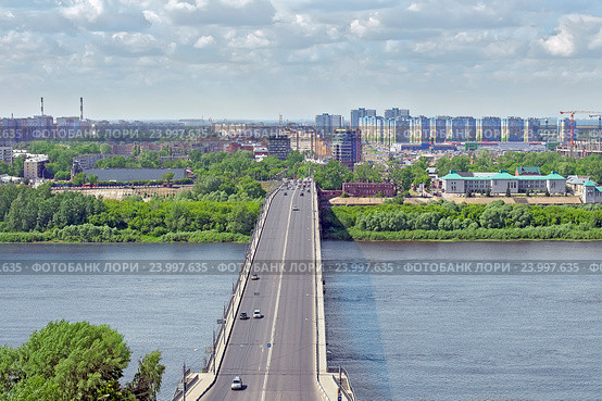 Вид на Канавинский мост. Нижний Новгород. Стоковое фото, фотограф Александр Басов / Фотобанк Лори