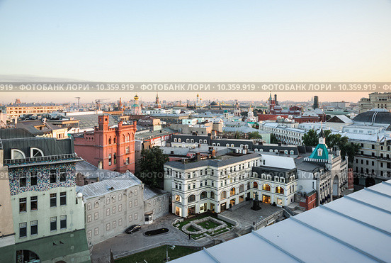 Вид на центр Москвы сверху (2015 год). Редакционное фото, фотограф Алёшина Оксана / Фотобанк Лори
