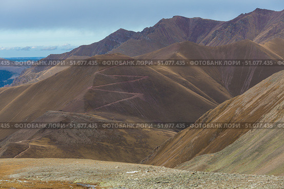 View of Caucasus mountains in autumn. Стоковое фото, фотограф Юлия Белоусова / Фотобанк Лори
