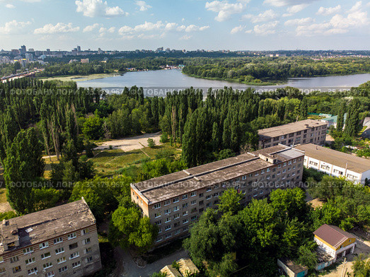 view of Levoberezhny district and the Voronezh river in Lipetsk, Russia. Стоковое фото, фотограф Володина Ольга / Фотобанк Лори