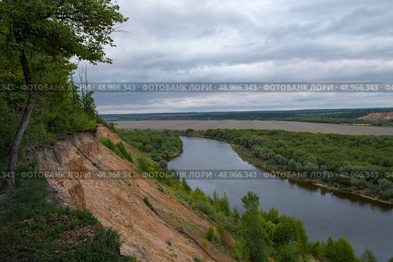 View of the Don river on a cloudy May evening. Krivoborie, Voronezh oblast. Russia. Стоковое фото, фотограф Виктор Карасев / Фотобанк Лори