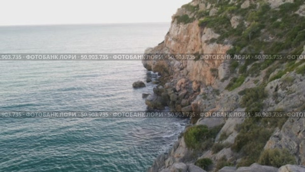 view of the rocky sea bay. Стоковое видео, видеограф Boris Vasilenko / Фотобанк Лори