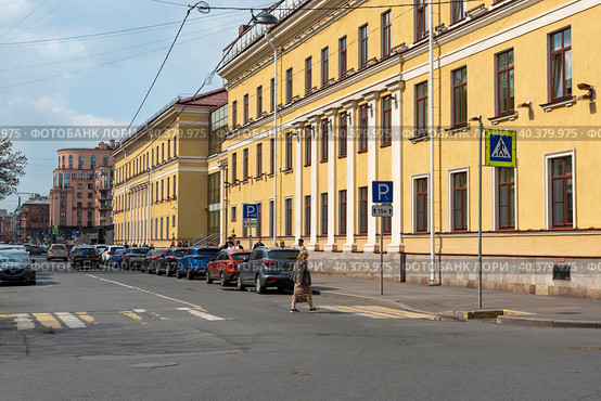 Виленский переулок. Бизнес-Центр класса А "Георгиевский". Санкт-Петербург (2023 год). Редакционное фото, фотограф Александр Щепин / Фотобанк Лори