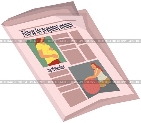 Vintage newspaper of fitness for pregnant women. News articles newsprint magazine old design. Printing text preess. Brochure newspaper pages with headline. Paper retro journal vector grunge template. Vintage newspaper of fitness for pregnant women. News articles newsprint magazine old design. Printing text in preess. Стоковая иллюстрация, агентство Ingram Publishing / Фотобанк Лори