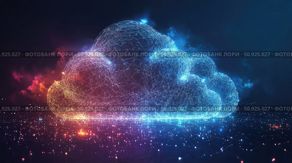 virtualization floating digital cloud ai generated. Стоковое AI-изображение, AI-художник Vectorwin / Фотобанк Лори