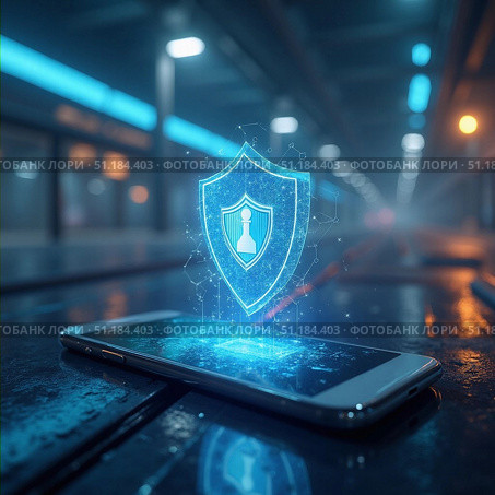 Виртуальная защита персональных данных в интернете. Стоковое AI-изображение, AI-художник Инна Пецко / Фотобанк Лори