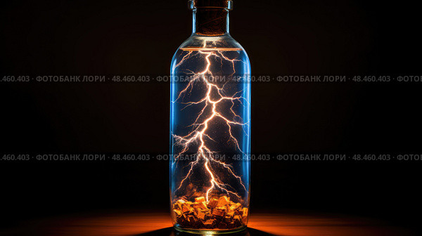 visul lightning in a bottle ai generated. Стоковое AI-изображение, AI-художник Vectorwin / Фотобанк Лори