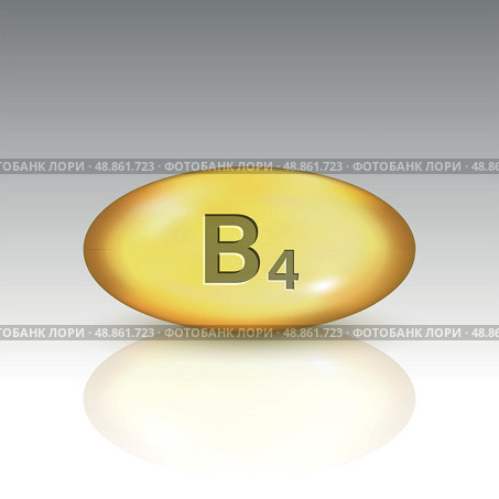 Vitamin B4. vitamin drop pill Template for your design. Стоковая иллюстрация, иллюстратор Максим Гребешков / Фотобанк Лори
